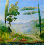 Echo à la recherche de Narcisse 120cm x 120cm Francois Pagé.